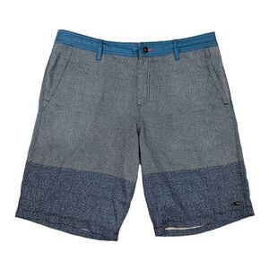 O'Neill Riley Hybrid Shorts Mens 36 Metal Stripe Flat Front Boardwalk Beachwear